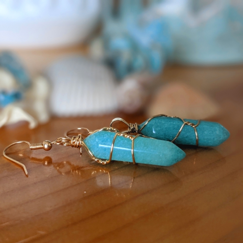 Genuine Amazonite Drop Earrings